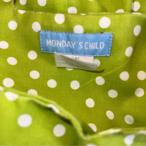 Monday’s Child Green Polka Dot Romper with Orange Fish 24m - Picture 3 of 3